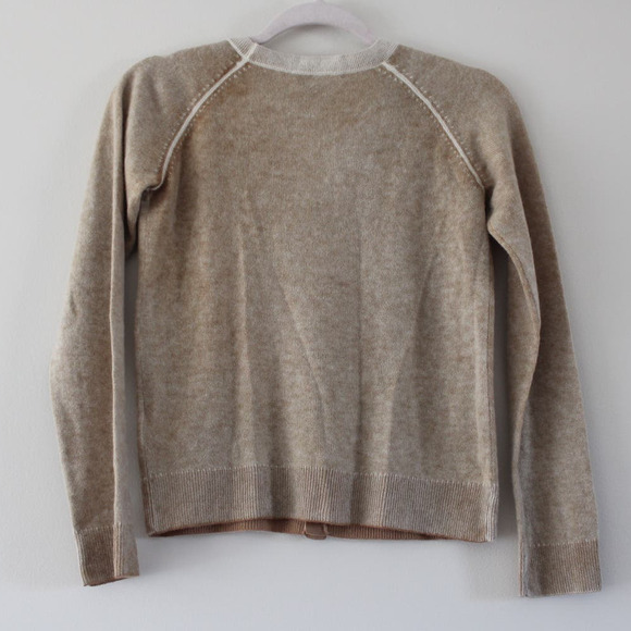 NWT Bonpoint Cashmere Boys Button Front Cardigan Sweater Tan Oat Cream 12 Year - Picture 8 of 11